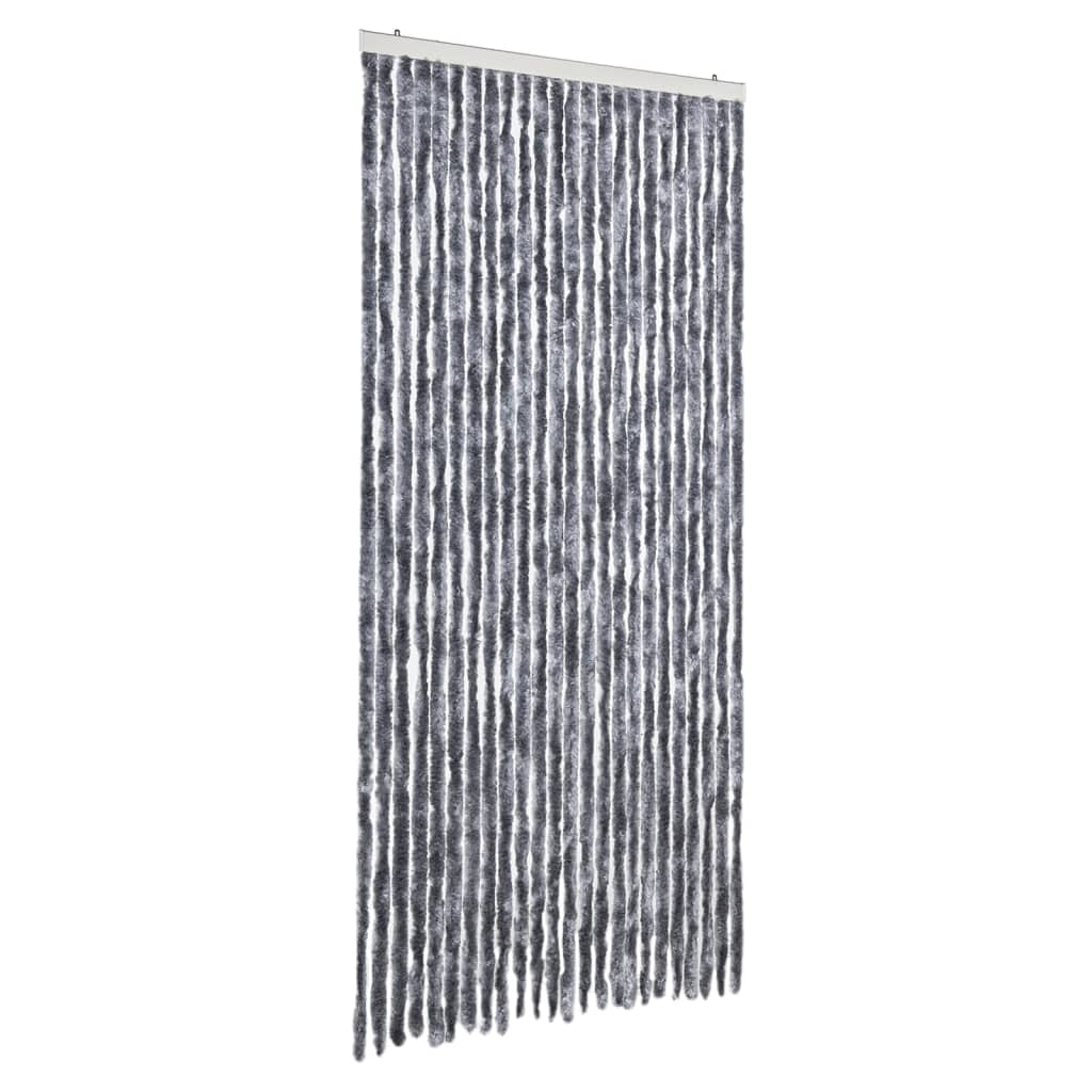 vidaXL Fly Curtain Silver 100x200 cm Chenille 2