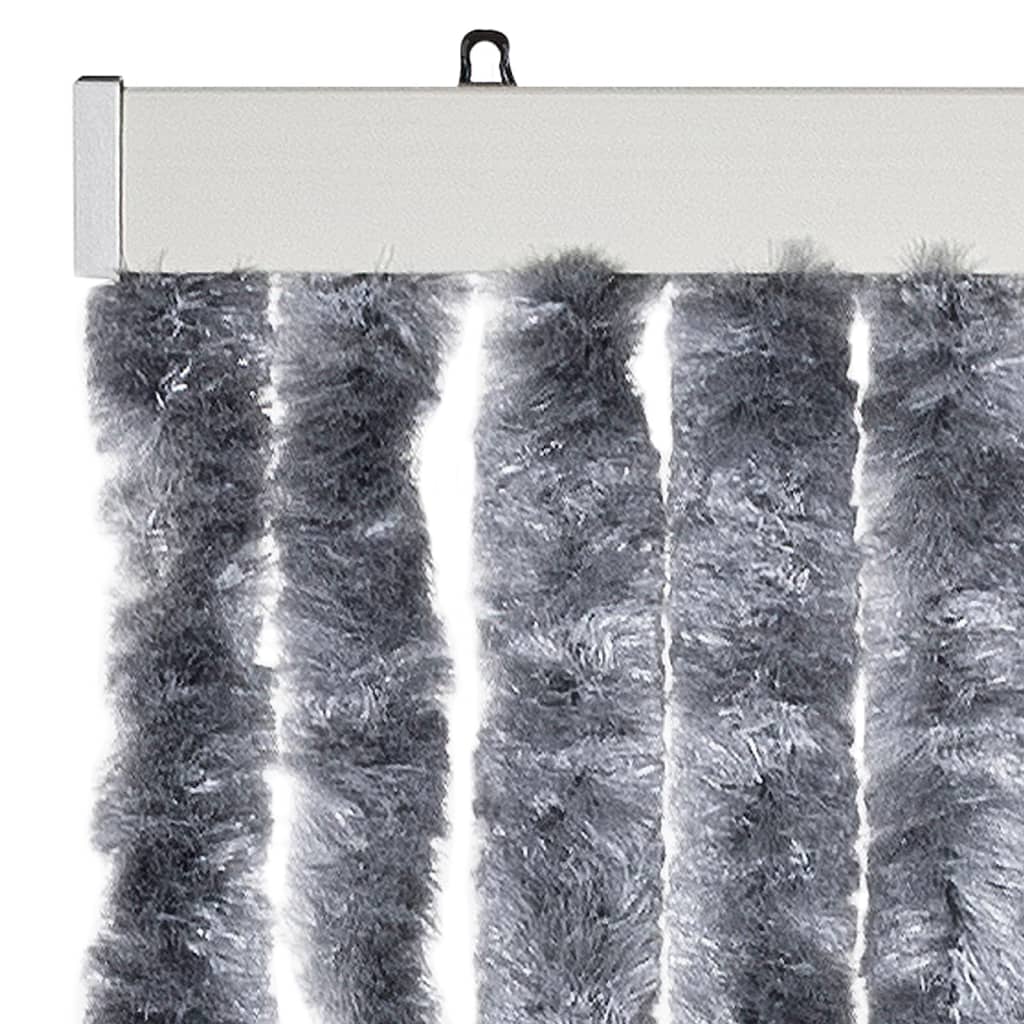 vidaXL Fly Curtain Silver 100x200 cm Chenille 4