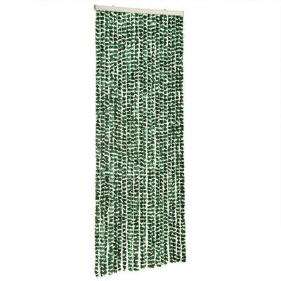 Fly Curtain Green and White 100x230 cm Chenille