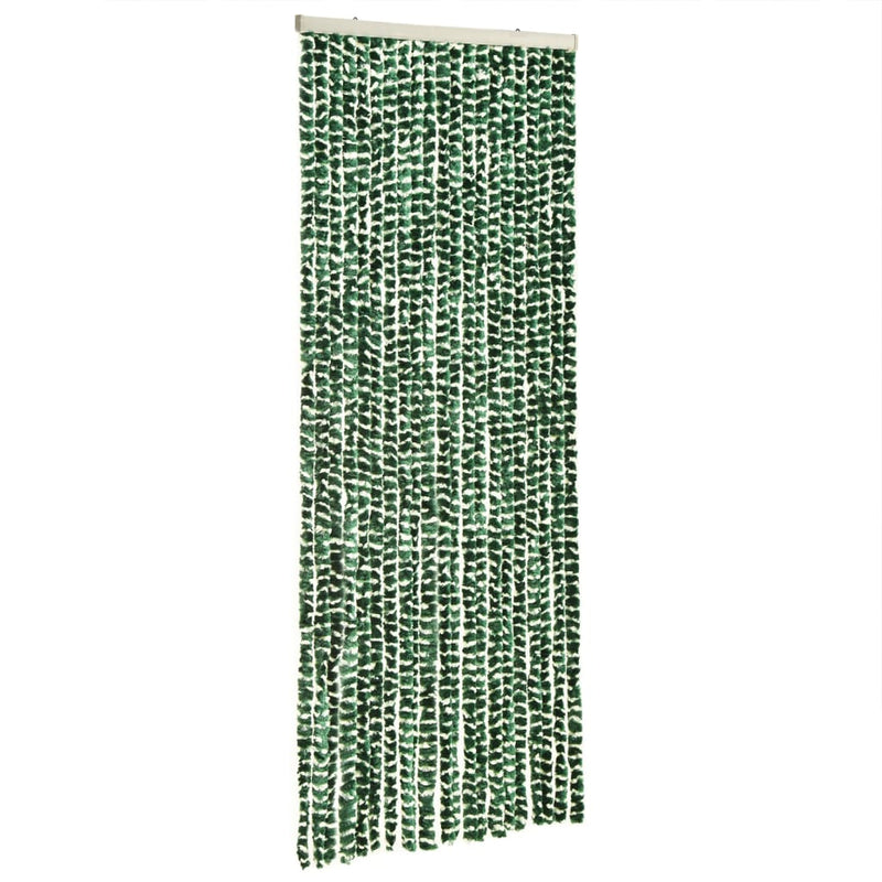 Fly Curtain Green and White 100x230 cm Chenille