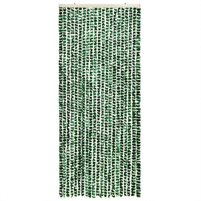 Fly Curtain Green and White 100x230 cm Chenille