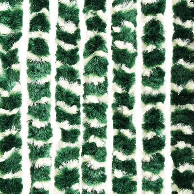 Fly Curtain Green and White 100x230 cm Chenille