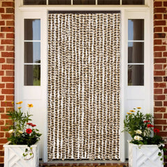 Fly Curtain 90x200 cm Chenille Beige and brown