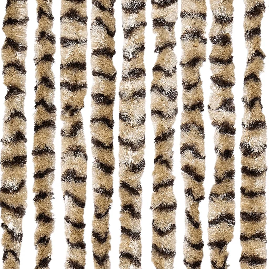 vidaXL Fly Curtain Beige and Brown 100x200 cm Chenille 5