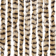 vidaXL Fly Curtain Beige and Brown 100x230 cm Chenille 5
