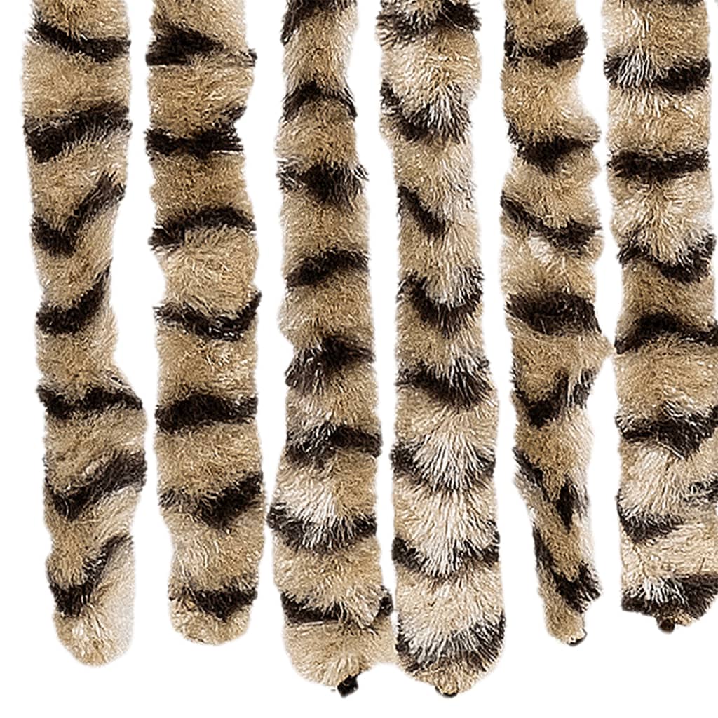 vidaXL Fly Curtain Beige and Brown 100x230 cm Chenille 6