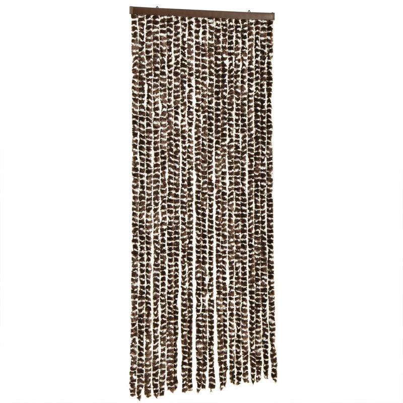 Fly Curtain Brown and White 100x230 cm Chenille