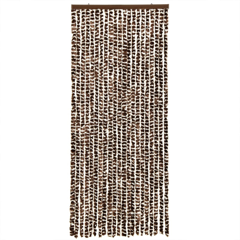 Fly Curtain Brown and White 100x230 cm Chenille