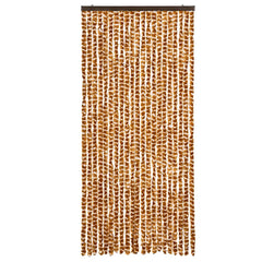 vidaXL Fly Curtain Ochre and White 90x200 cm Chenille 3