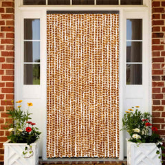 vidaXL Fly Curtain Ochre and White 90x200 cm Chenille 1
