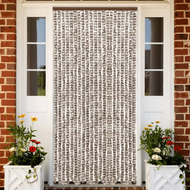 Fly Curtain Taupe and White 90x200 cm Chenille