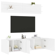 TV Units 6 pcs Engineered wood White