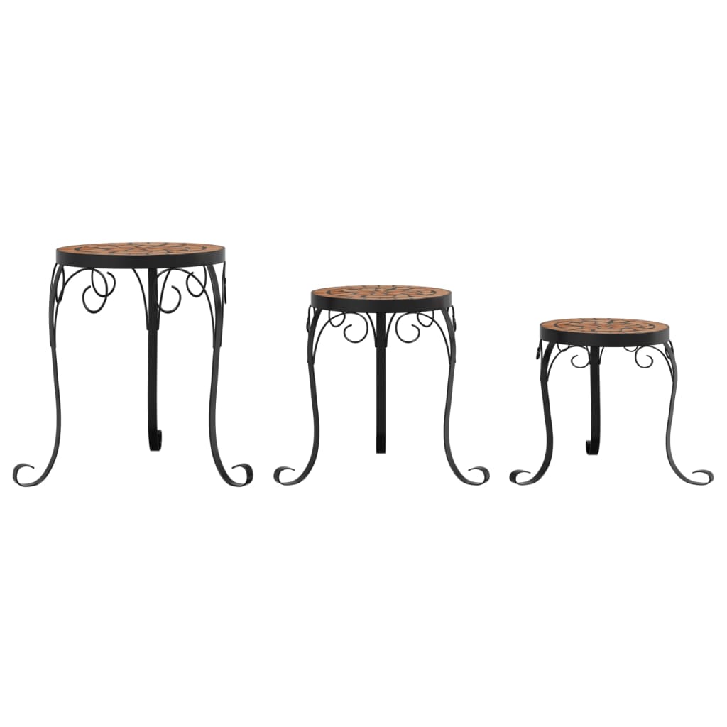 vidaXL Plant Stands 3 pcs Terracotta Ceramic 4