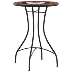 vidaXL Mosaic Bistro Table Terracotta and White Ø50x70 cm Ceramic 4
