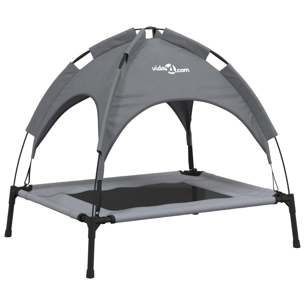 vidaXL Dog Bed with Canopy Anthracite Oxford Fabric and Steel 2