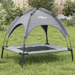 vidaXL Dog Bed with Canopy Anthracite Oxford Fabric and Steel 1
