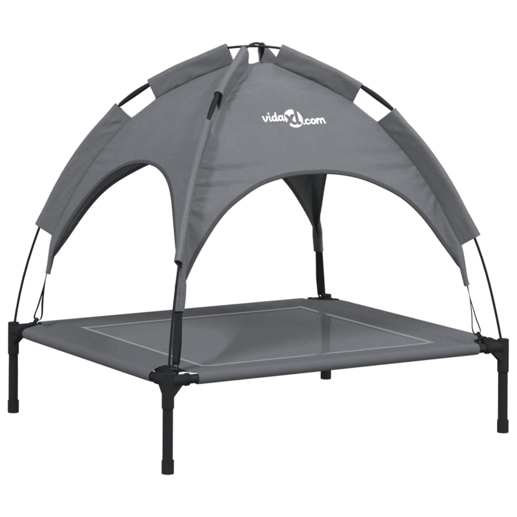 vidaXL Dog Bed with Canopy Anthracite Oxford Fabric and Steel 2