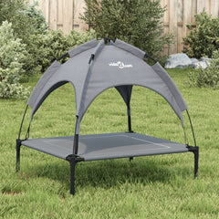 vidaXL Dog Bed with Canopy Anthracite Oxford Fabric and Steel 3