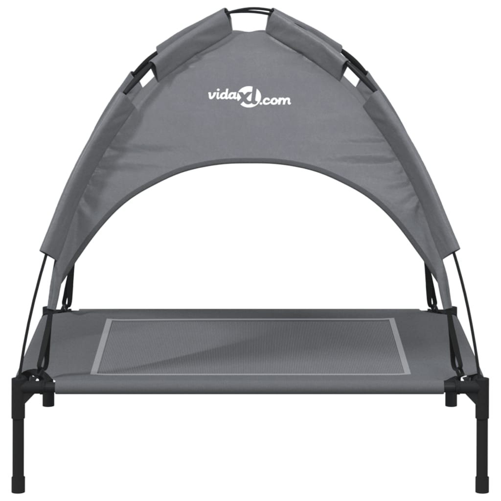 vidaXL Dog Bed with Canopy Anthracite Oxford Fabric and Steel 4