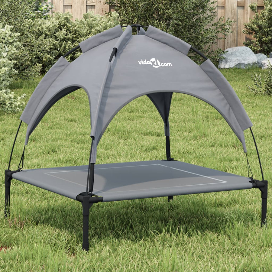 vidaXL Dog Bed with Canopy Anthracite Oxford Fabric and Steel 1