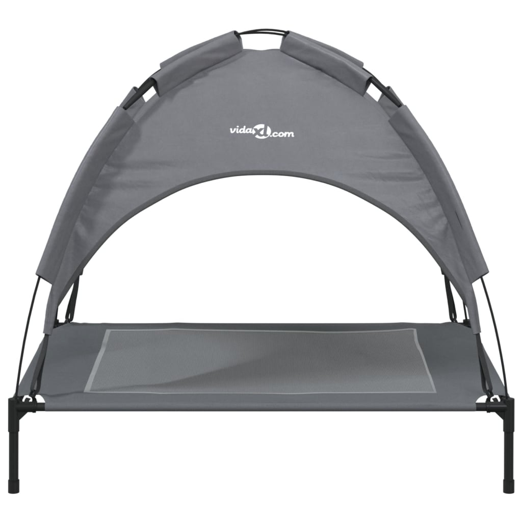 vidaXL Dog Bed with Canopy Anthracite Oxford Fabric and Steel 4