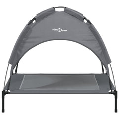 vidaXL Dog Bed with Canopy Anthracite Oxford Fabric and Steel 4