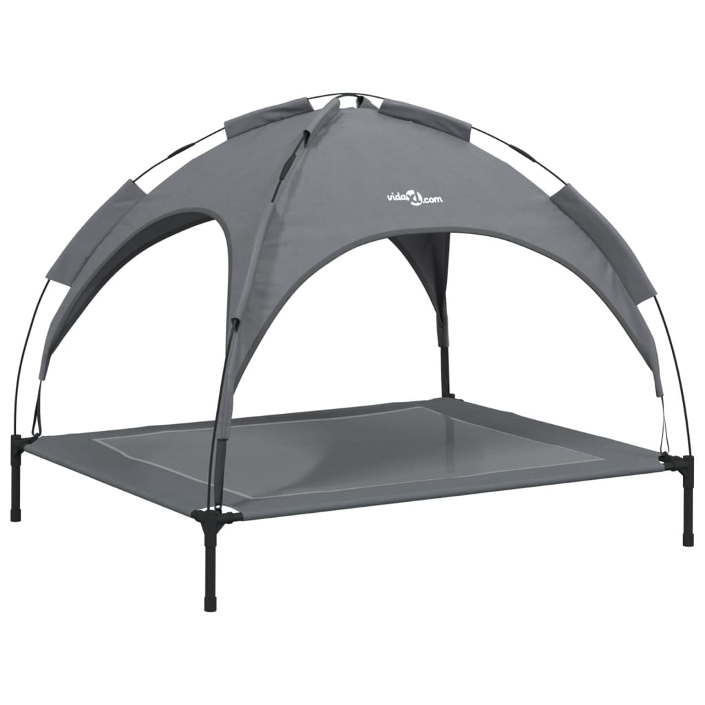 vidaXL Dog Bed with Canopy Anthracite Oxford Fabric and Steel 2