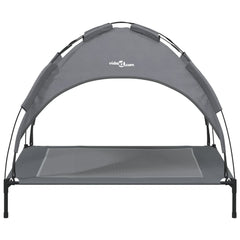 vidaXL Dog Bed with Canopy Anthracite Oxford Fabric and Steel 4