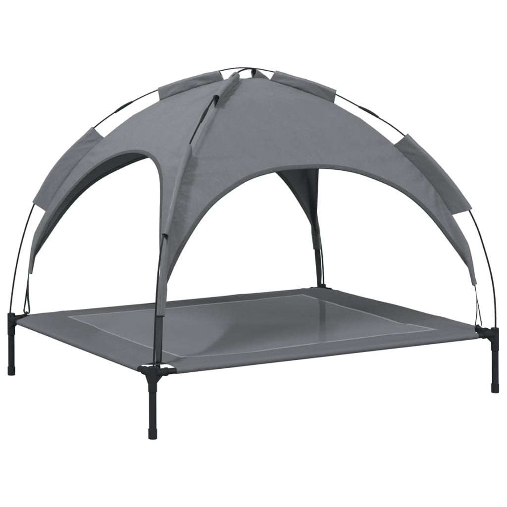 vidaXL Dog Bed with Canopy Anthracite Oxford Fabric and Steel 5