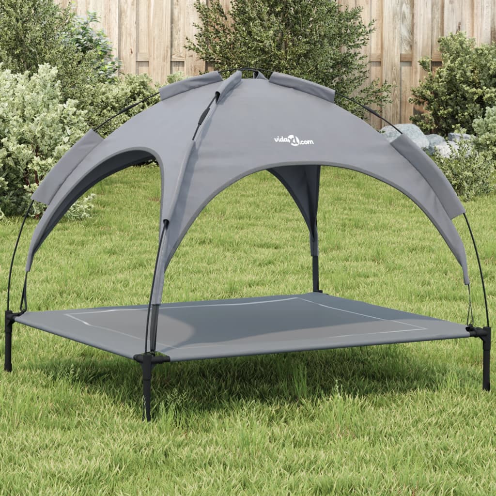 vidaXL Dog Bed with Canopy Anthracite Oxford Fabric and Steel 1