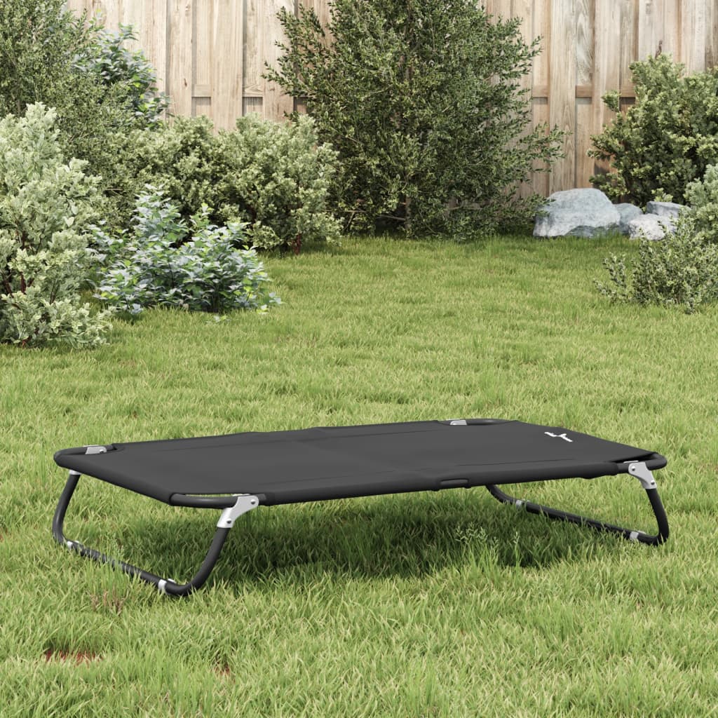 vidaXL Dog Bed Foldable Anthracite Oxford Fabric and Steel 4
