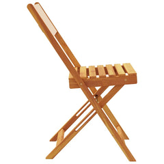 vidaXL Folding Chairs 2 pcs Cream White Solid Wood Acacia and Fabric 6