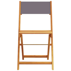 vidaXL Folding Chairs 2 pcs Anthracite Solid Wood Acacia and Fabric 5