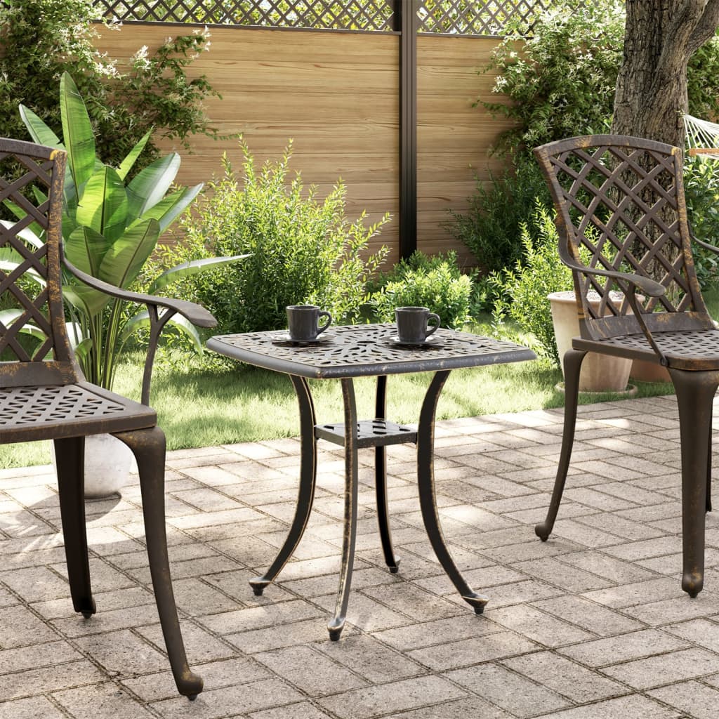 vidaXL Garden Table Bronze 53x53x53 cm Cast Aluminium 3