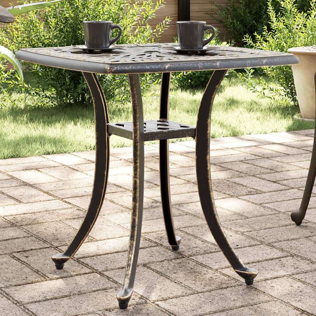 vidaXL Garden Table Bronze 53x53x53 cm Cast Aluminium 1