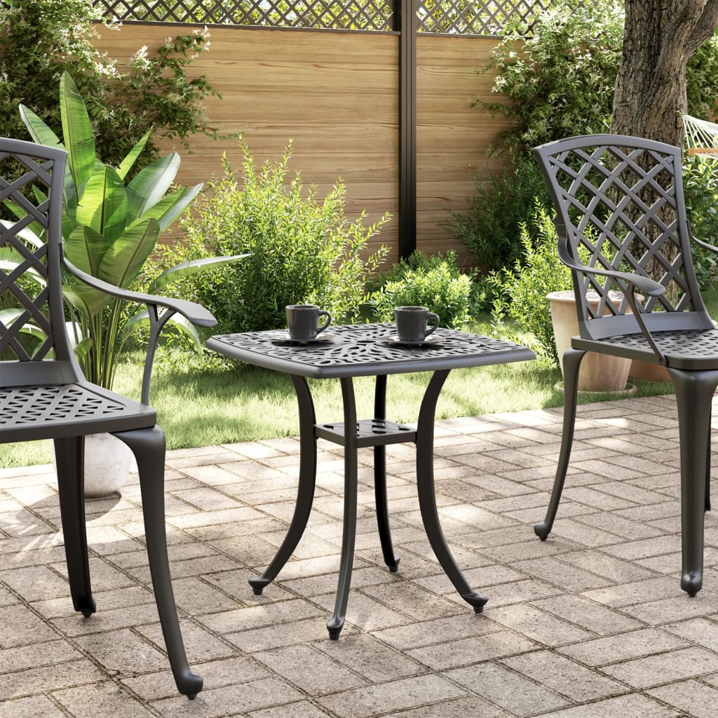 Garden Table 53x53x53 cm Cast Aluminium Black
