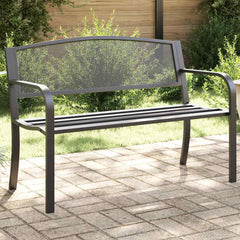 vidaXL Garden Bench 119 cm Black Steel 1