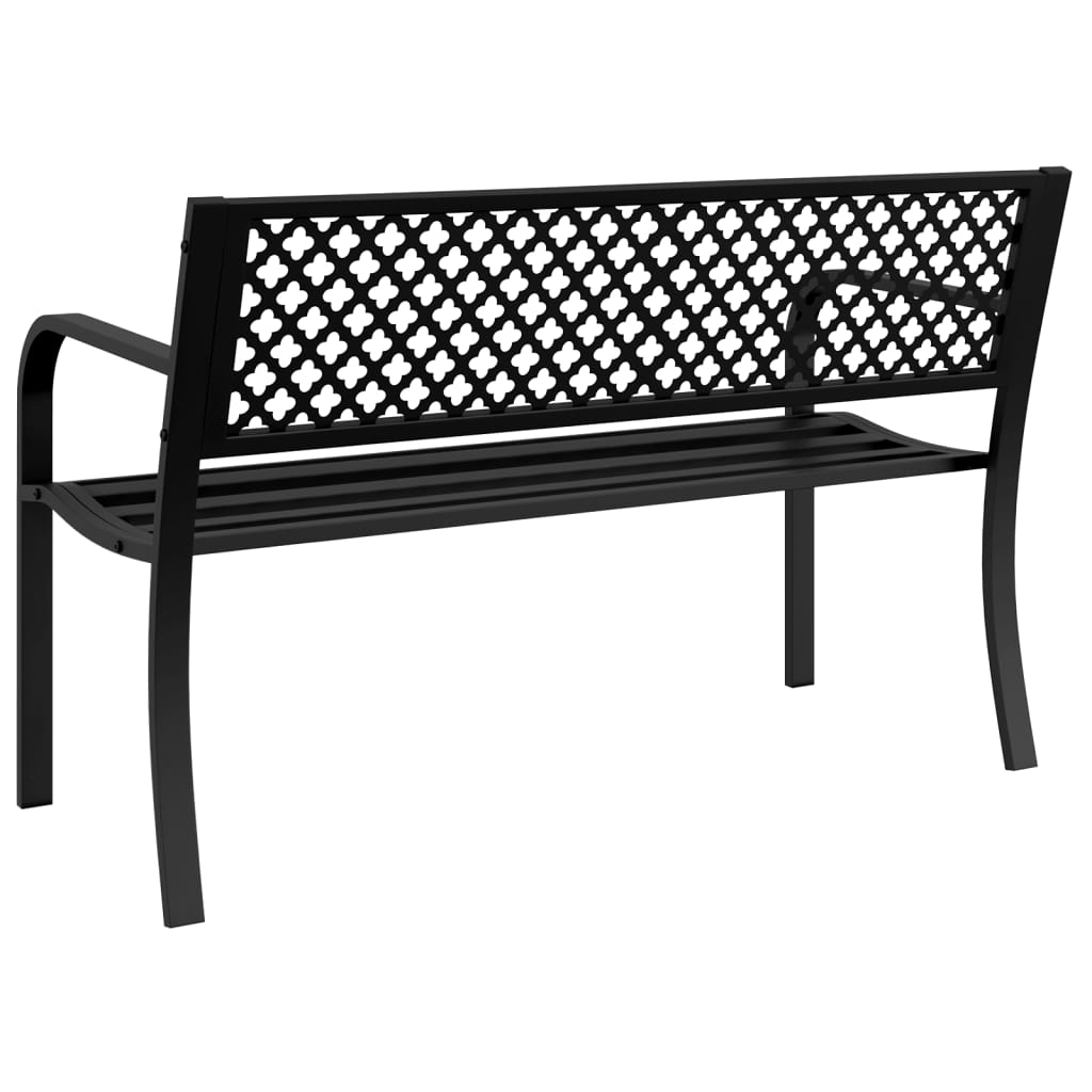 vidaXL Garden Bench 119 cm Black Steel 6