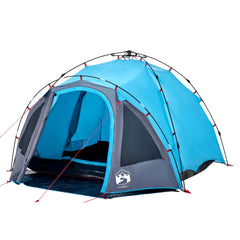 Camping Tent Dome 3-Person Quick Release Blue