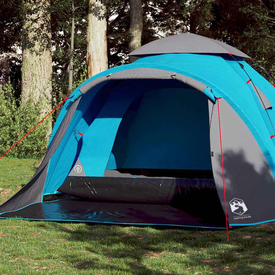 Camping Tent Dome 3-Person Quick Release Blue
