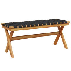 Garden Bench Solid Wood Acacia and Fabric Black 2