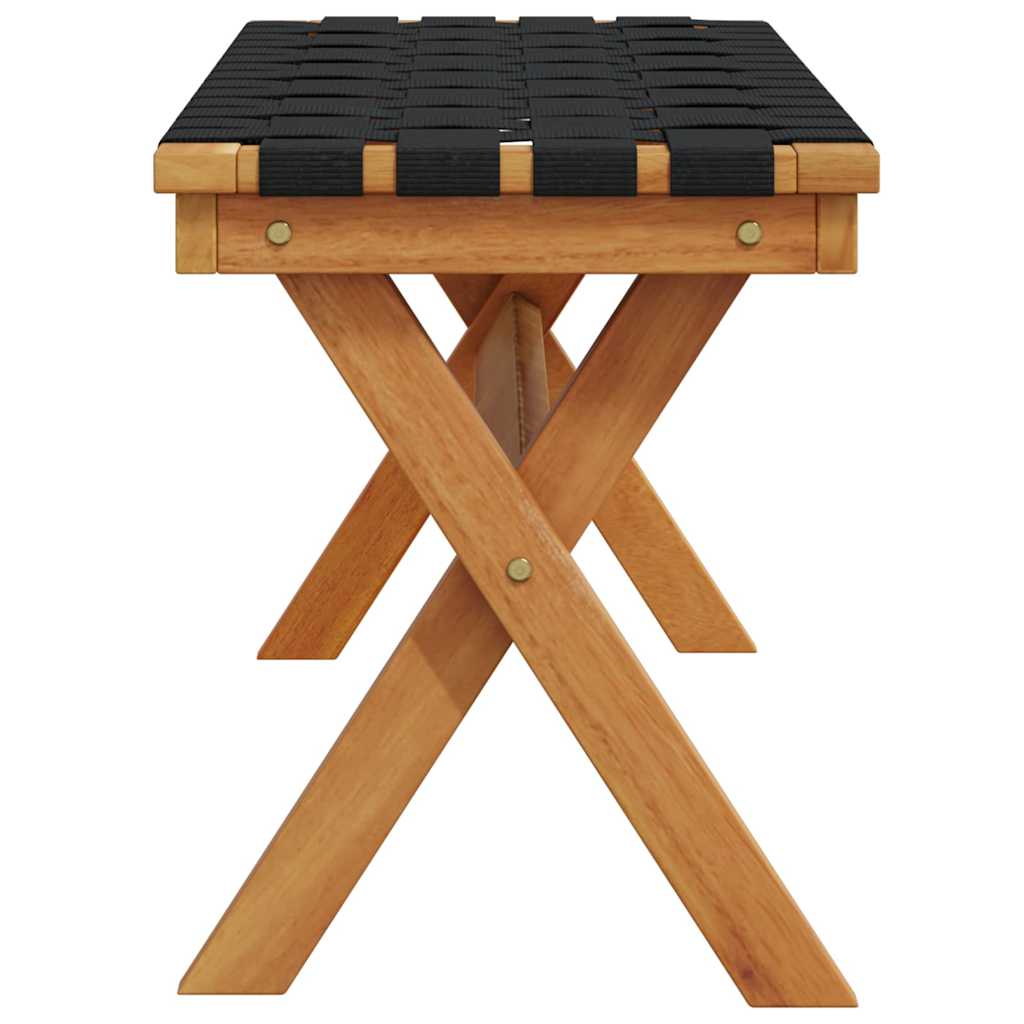 Garden Bench Solid Wood Acacia and Fabric Black 2