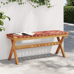 Garden Bench Solid Wood Acacia and Fabric Red 2