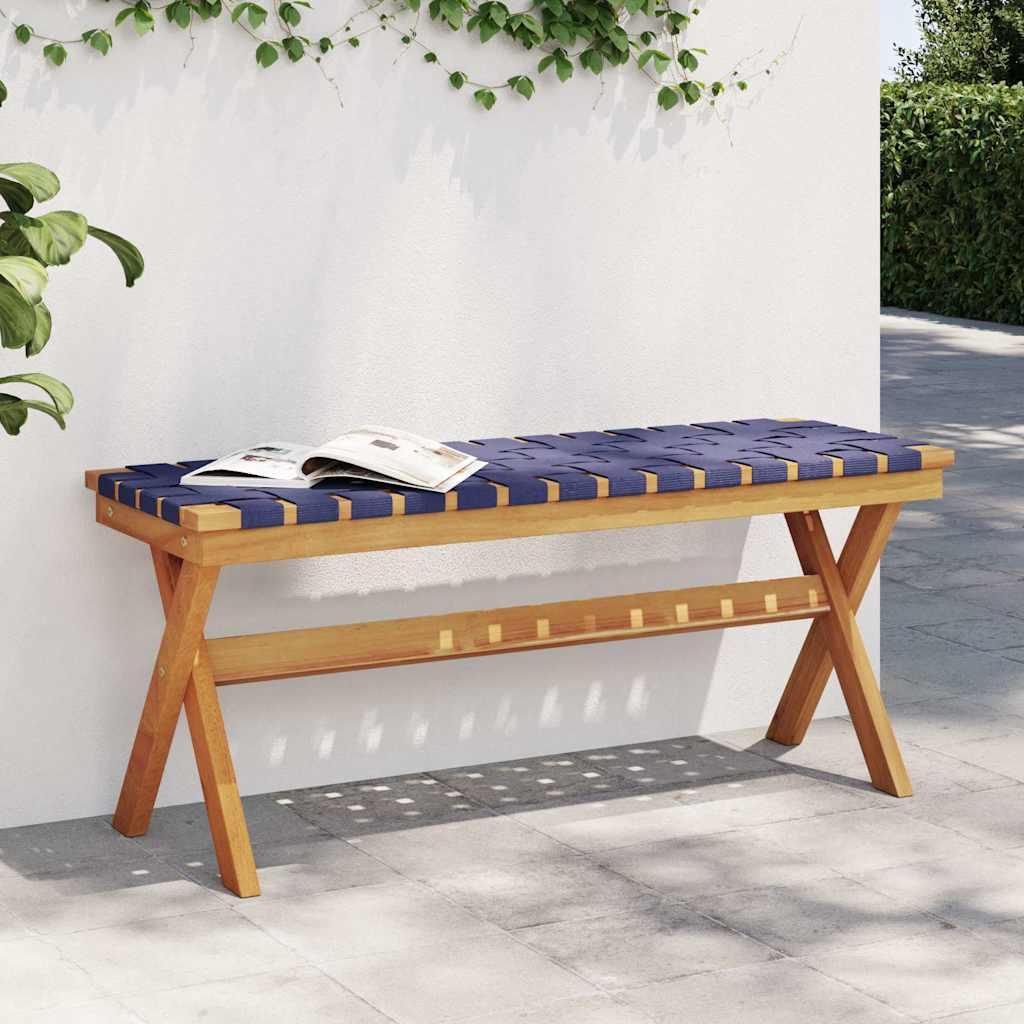 Garden Bench Solid Wood Acacia and Fabric Blue 1