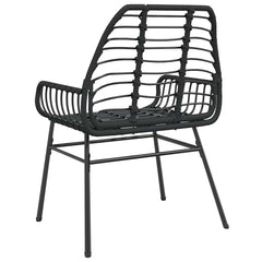 Garden Chairs 2 pcs Poly Rattan Black