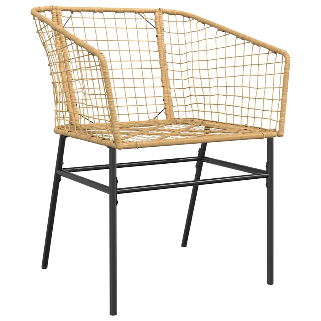 Garden Chairs 2 pcs Poly Rattan Brown