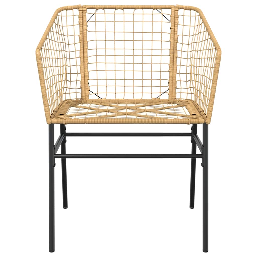 Garden Chairs 2 pcs Poly Rattan Brown