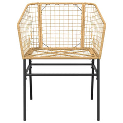 Garden Chairs 2 pcs Poly Rattan Brown