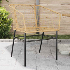 Garden Chairs 2 pcs Poly Rattan Brown