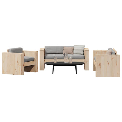 2 Piece Garden Lounge Set Solid Wood Pine